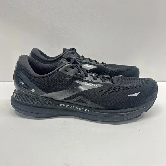 Brooks Adrenaline GTS 23 Men's Size 11.5 Wide 2E Triple Black - Missing Insoles - Picture 3 of 16